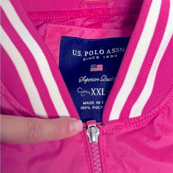 U.S. Polo Assn. Pink Varsity Jacket in Women’s Size XXL - Picture 14 of 16